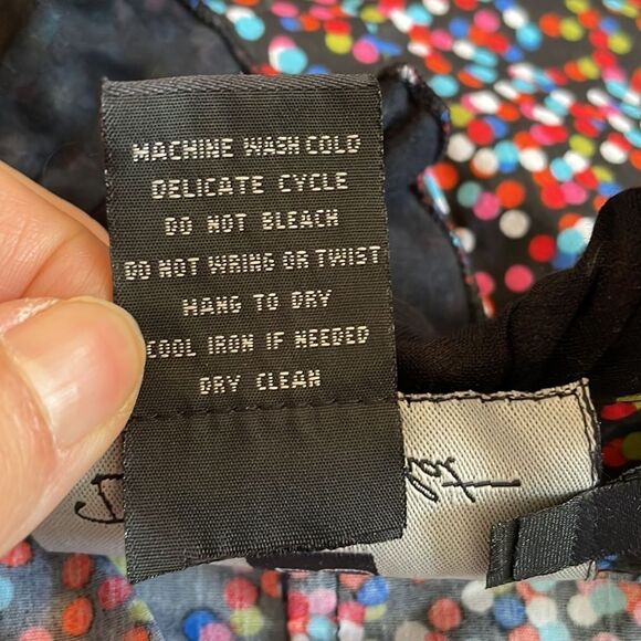 DS by Debbie Shuchat sleeveless ruffle front zip up blouse with polka dots - Picture 8 of 8